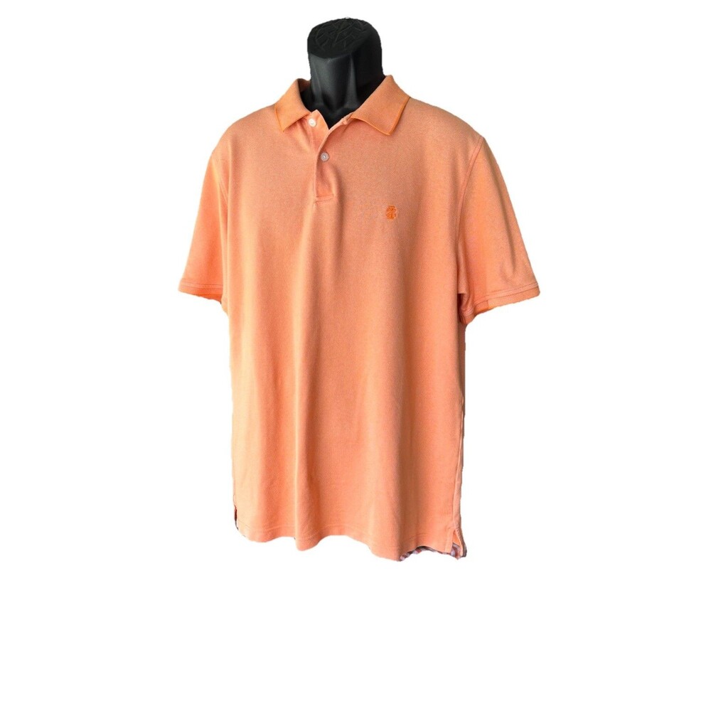 IZOD  Polo  Golf Shirt Mens Size XL Orange Short Sleeve
